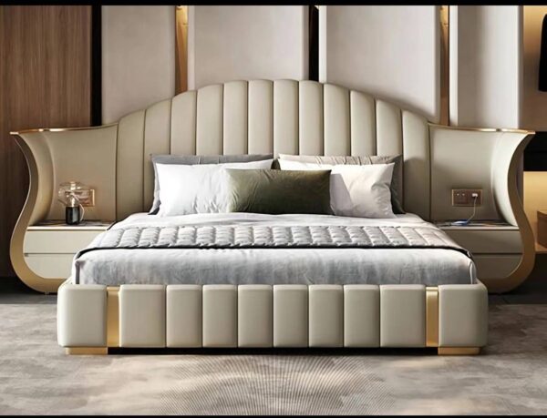 Modern Luxury Wingback Upholstered Bed